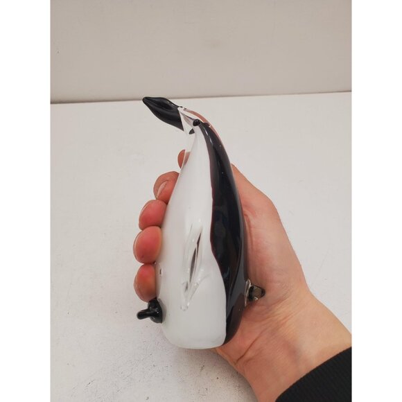 Murano Glass Penguin Large Emperor Penguin Sculpture Murano Italy Sommerso - Picture 9 of 10